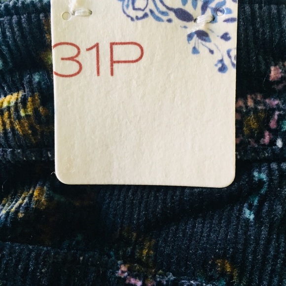 Anthropologie Pilcro The Icon Flare Low-Rise Corduroy Floral Pants - Picture 9 of 11